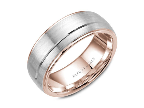 14K White and Rose Gold Men's Band at the Best Jewelry Store in Washington DC