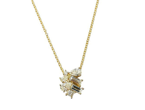 Diamond Trellis Bud Pendant Necklace