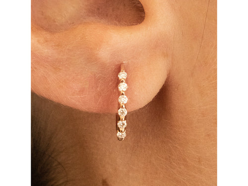 14K Rose Gold and Diamond Huggie Earrings at the Best Jewelry Store inWashington DC
