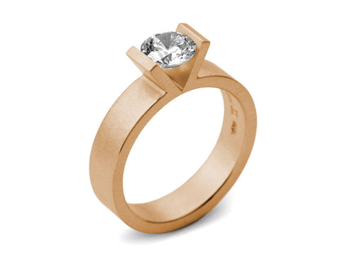 Tension-Set Diamond "Victory" Solitaire Engagement Ring