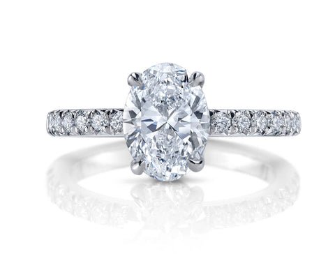 Emerald Cut Diamond Three-Stone Engagement Ring