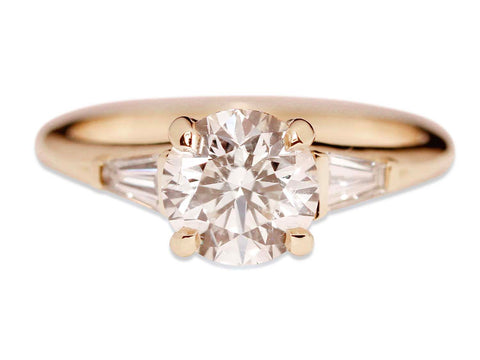 Emerald Cut Diamond Three-Stone Engagement Ring