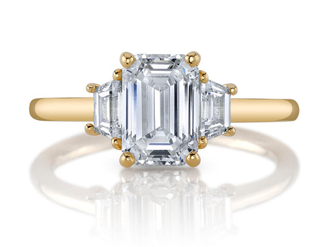 Geometric Emerald Cut Diamond Engagement Ring