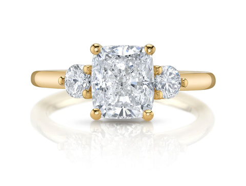 Emerald Cut Diamond Three-Stone Engagement Ring