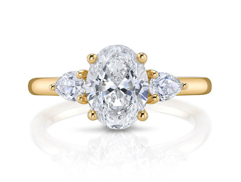 Emerald Cut Diamond Three-Stone Engagement Ring