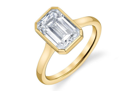Lab-Created Emerald Cut Diamond Engagement Ring