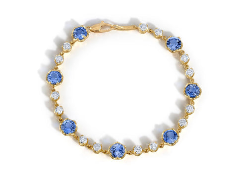 Round Brilliant Diamond Bracelet in 18K White Gold