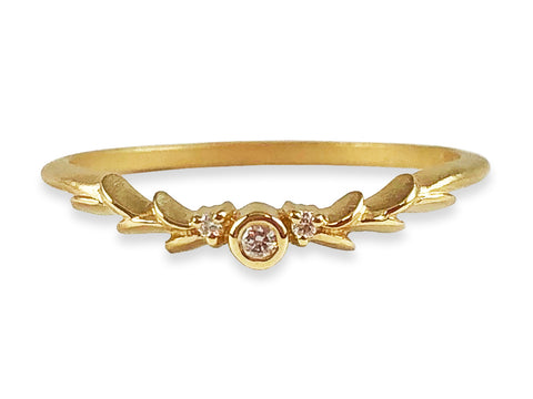 "Laurel" Wedding Band in 18K Yellow Gold