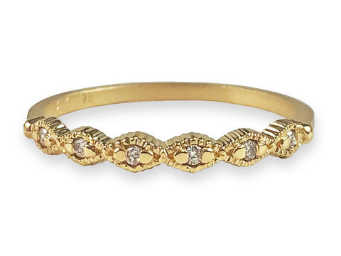 "Laurel" Wedding Band in 18K Yellow Gold