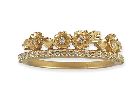 "Laurel" Wedding Band in 18K Yellow Gold