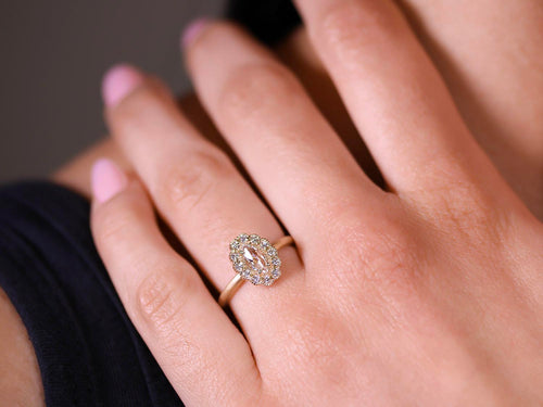 Vintage-Inspired Rose Cut Marquise Diamond Ring