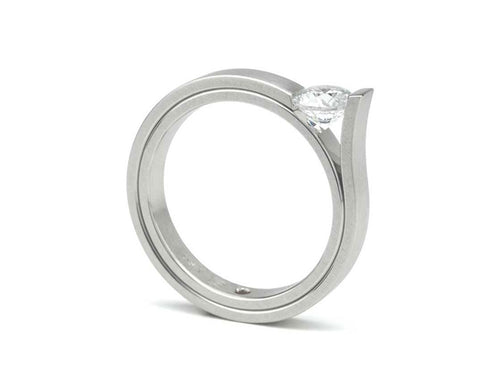 Platinum Tension-Bar Engagement Ring Mounting