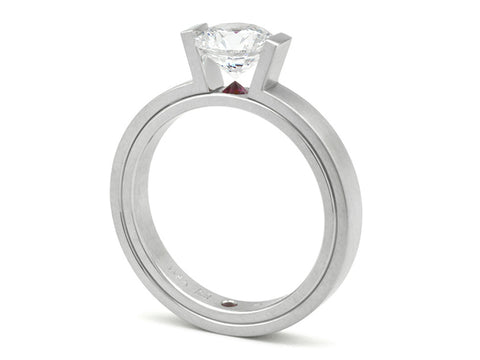 18K Rose Gold Tension-Bar Engagement Ring Mounting