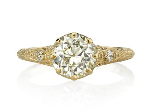 Emerald Cut Diamond Three-Stone Engagement Ring