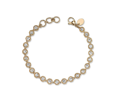 Round Brilliant Diamond Bracelet in 18K White Gold
