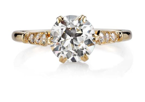 Antique Moval Diamond Engagement Ring