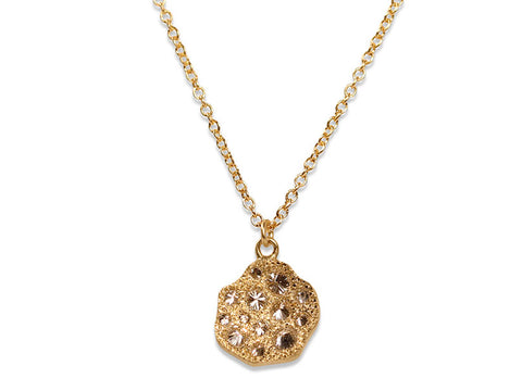 Rose Cut Diamond Flower Necklace in Platinum